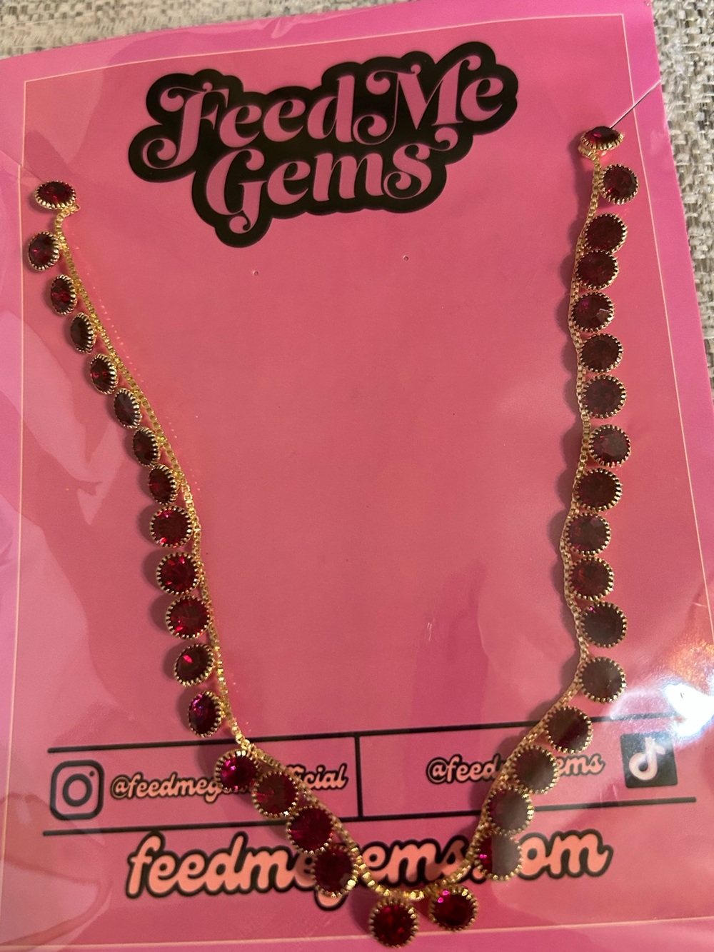 Feed Me Gems Burgundy Baby Heirloom Necklace NWT Sold Out $54.25 - Picture 6 of 7